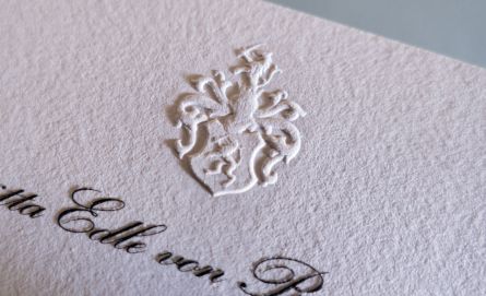 Business cards with blind embossing