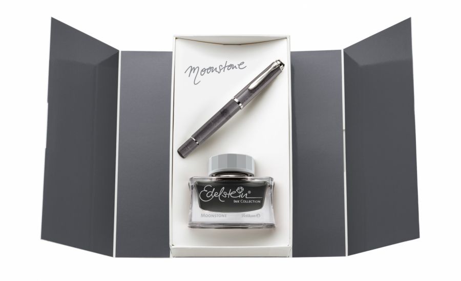 Edelstein Tinte von Pelikan "Moonstone" mit Füllfeder