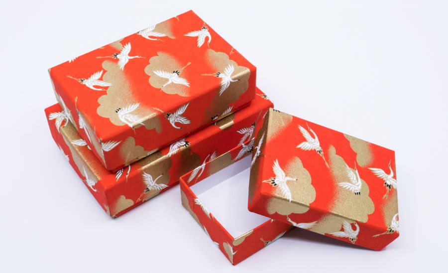 Geschenkschachtel mit Chiyogami Motiv