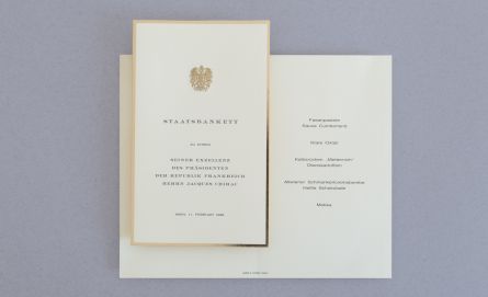 Menükarte Staatsbesuch von Huber & Lerner