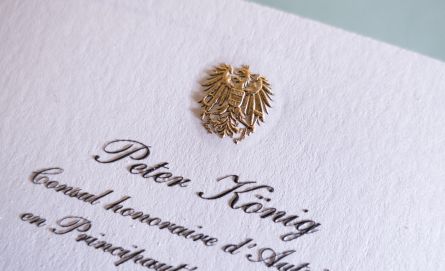 Business cards with gold embossing